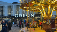 Karrusel foran ODEON under H.C. Andersen Julemarked